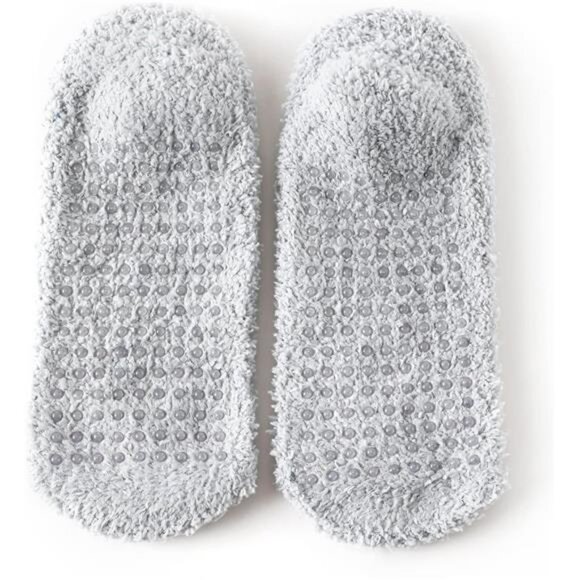 Slipper Socks for Women with Grippers Non Slip Fuzzy Socks with Grips Womens - Picture 4 of 7